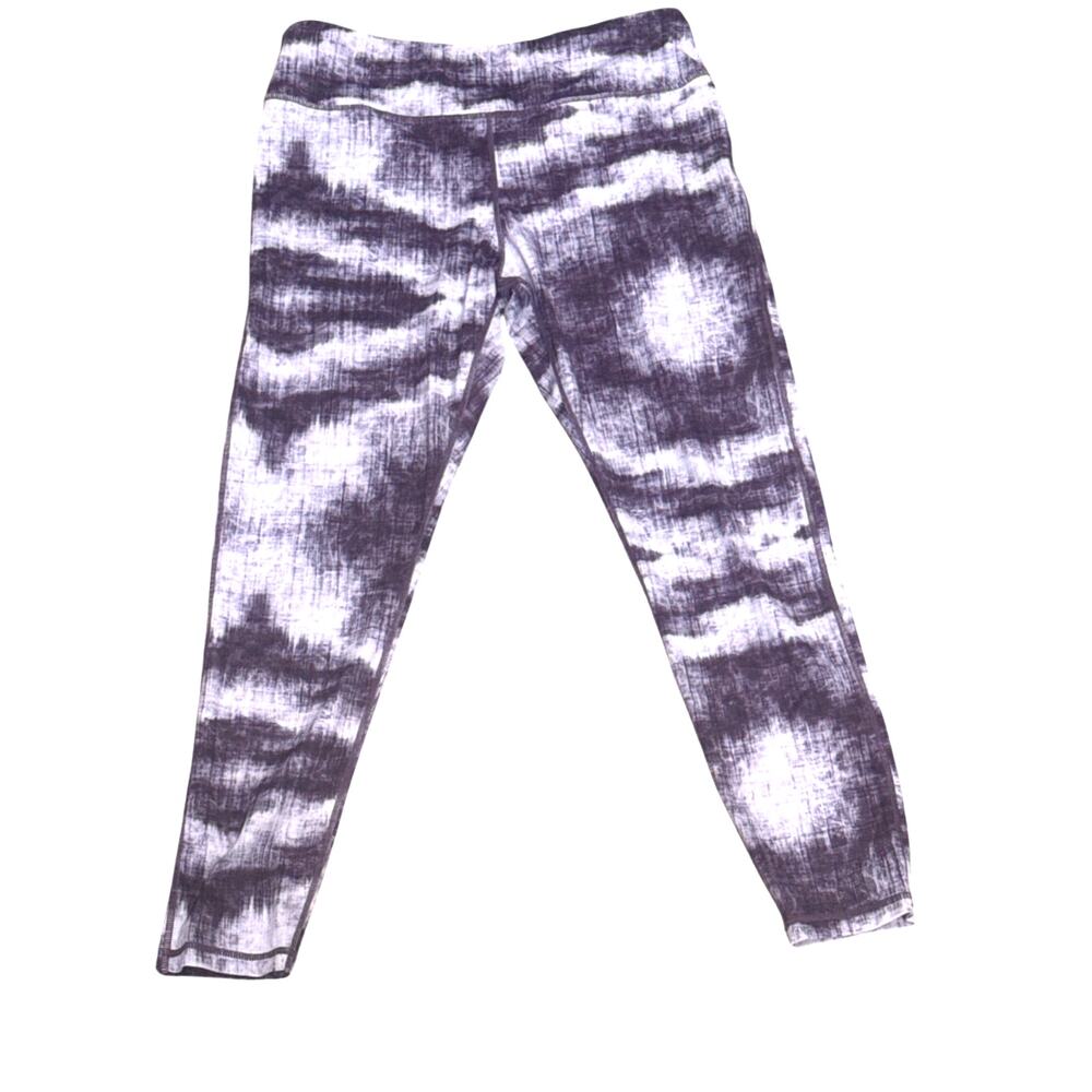 Senita Two Tone Purple and White Tie Dye 7/8 Leggings with Side Pockets